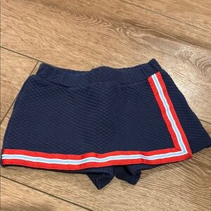 Janie and Jack Blue and Red Skort with Sporty Striped Trim